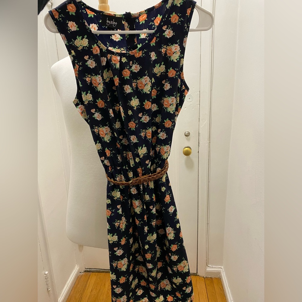 Women’s Floral Dress and braided belt